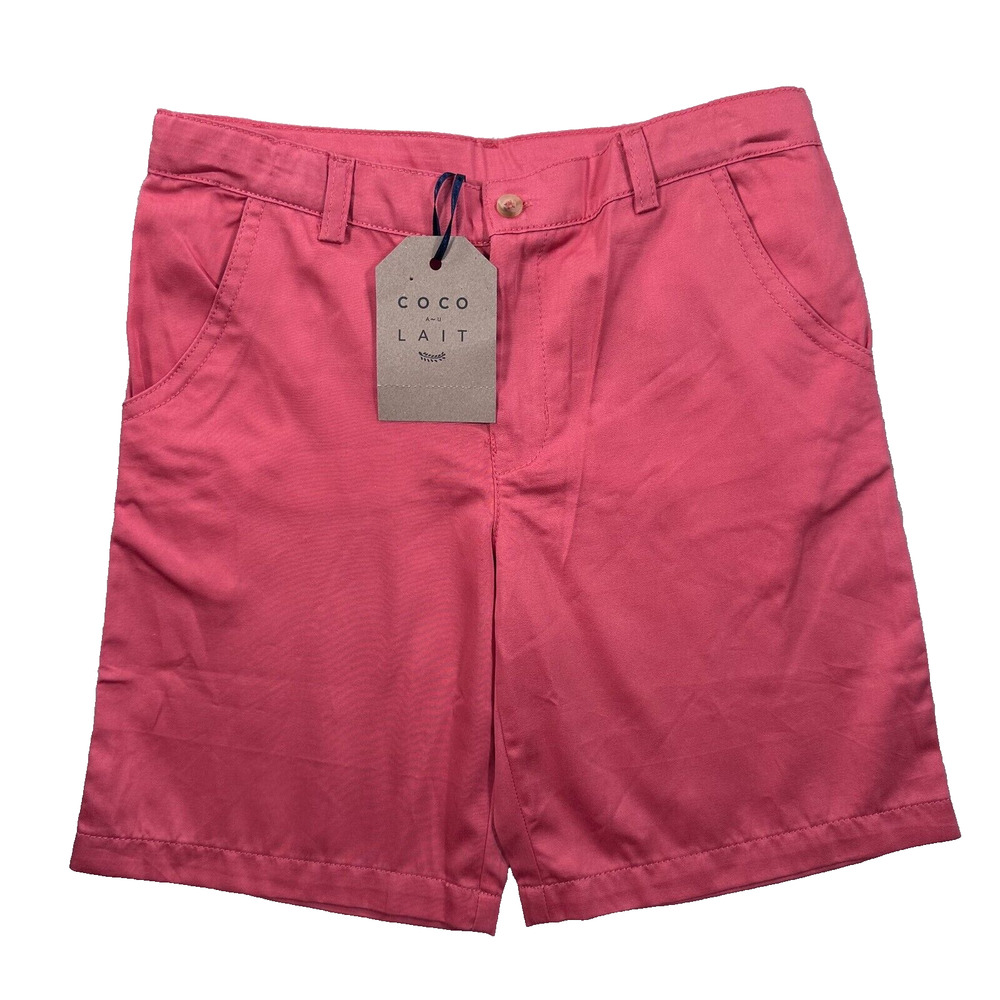 Coco au Lait Boys Chino Shorts Size 12 Salmon Orange Cotton Shorts New
